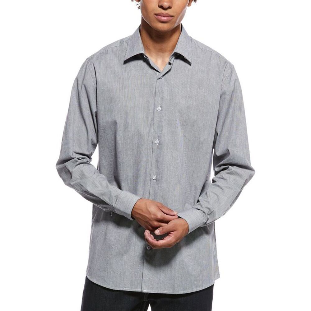 Tahari Mens  Modern Fit Dress Shirt, Grey